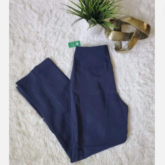 GAP SoftSuit High Rise Wide Leg Tencel Pants Navy Blue 18 TALL RT$90 #404698 NEW - Picture 9 of 10
